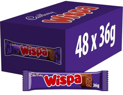 Cadbury Wispa Chocolate Bar, Velvety Bubbly Texture, 36 g (Box of 48)