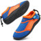 HKR Badeschuhe Kinder Wasserschuhe Jungen Schwimmschuhe Strandschuhe Aquaschuhe Kind Schwimmsocken Badesocken Mädchen Dusch rutschfest Slip Stop Aquasocken Kids Unisex Blau/Orange Größe 33 EU