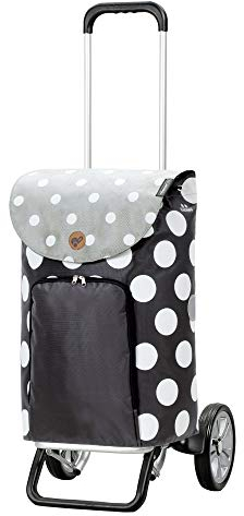 Andersen Shopper Alu Star höhenverstellbar mit Rad Ø 20cm und 41 Liter Tasche Dots mit Kühlfach grau