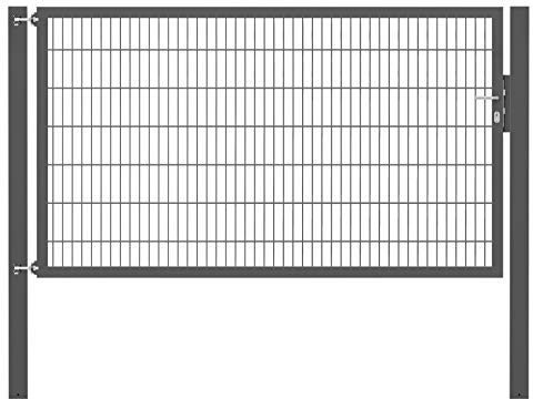 Alberts 636395 Einzeltor Flexo Plus mit Zubehör | verschiedene Breiten und Höhen | Pfostenstärke 100 x 100 mm | anthrazit | Breite 250 cm | Höhe 140 cm