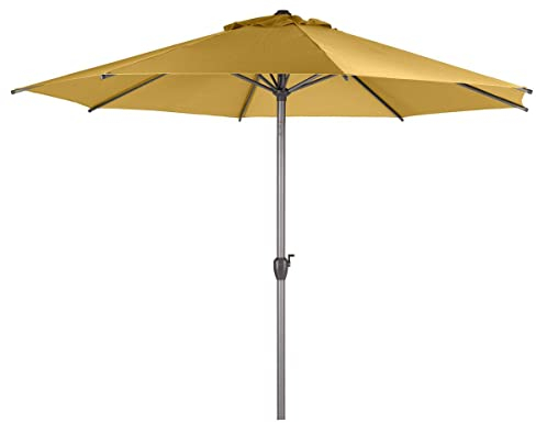 Hespéride - Sombrilla Recta Redonda Loompa Amarillo Mostaza - 3 m