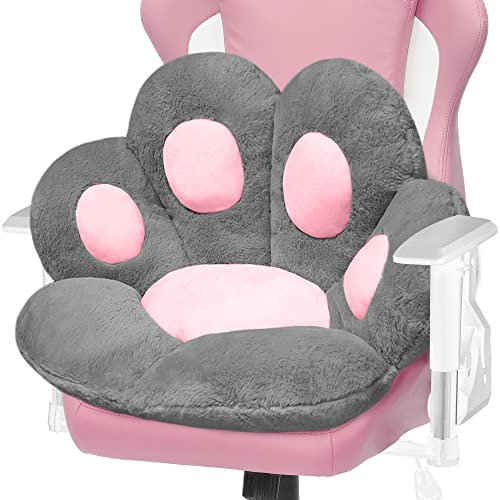 ELFJOY Bequemes Stuhlkissen, Plüsch-Katzenpfoten-Kissen, faules Sofa-Sitzkissen, gemütliches Bodenkissen, Sitzkissen, Geschenk für Mädchen (grau), 8070 cm