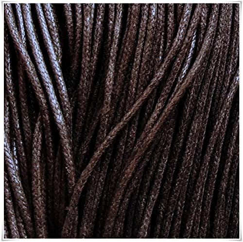 2mm Waxed Cotton Cord 20m Jewellery Craft Making Bracelet Necklace String (Brown)