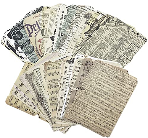 52 Stück Scrapbooking Papier Deko Vintage Journaling Scrapbooking Zubehör Craft Kits Junk Journal Seiten Retro Craft Papier dekorativ für Album Tagebuch Scrapbook DIY, Stil A