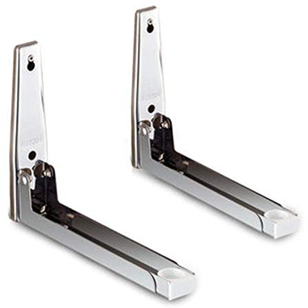 WaiMin Soporte de pared para horno de microondas, estante de acero inoxidable 304, soporte plegable elástico con dos ganchos, para horno de microondas, peso máximo de hasta 35 kg (tamaño: sin gancho)