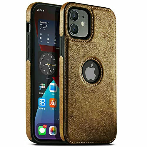 Mixroom - Custodia Cover Case per iPhone 11 PRO Max Case in Eco Pelle Marrone e TPU Silicone Morbido di Qualita Ultra Resistente.