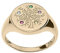 Bague plaqué or Arbre de Vie 5 oxydes couleurs sertis + écrin (offert) - tour de doigt 56