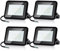 Randaco Lot de 4 spots extérieurs LED 20W Blanc Froid, Projecteur LED extérieur puissant 1700LM 6000K d'éclairage de sécurité, IP66 étanche Éclairage LED pour Cour, allées(sans prise)