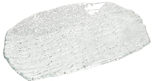 Van Well St Tropez Servierplatte aus Glas I rechteckig I (LxB) 25,5x17cm I mit Struktur und Relief I Buffet-Platte für Sushi, Kuchen & Cupcake, Fisch & Fleisch I Käse & Wurst-Teller, Tablett