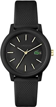 Lacoste Montre Analogique à Quartz pour Femme Collection LACOSTE.12.12 avec Bracelet en Silicone Noir - 2001212