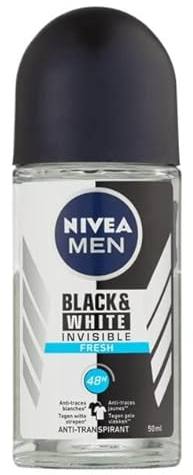 6er Pack - NIVEA Men Invisible Black & White Fresh Deo Roll-on - 50 ml