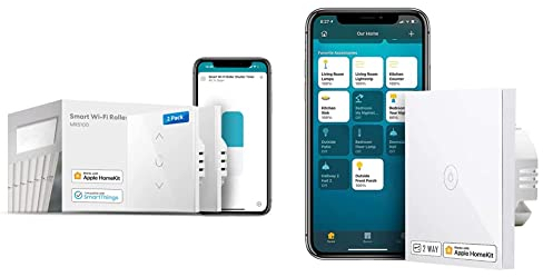 Meross Interrupteur Connectée Volet Roulant (FIL NEUTRE REQUIS), 2 Interrupteurs de Rideau & Interrupteur Va et Vient Connecté (FIL NEUTRE REQUIS), Interrupteur à 2 Voies WiFi