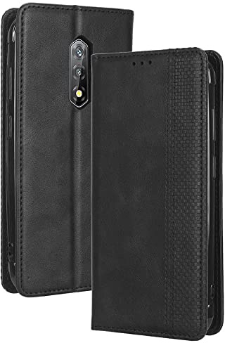 RonRun Blackview BV5200 Hülle Flip PU Leder Magnet Handyhülle mit Wallet Case Klappen Ständer Stoßfest Schutzhülle Kompatible für Blackview BV5200, schwarz