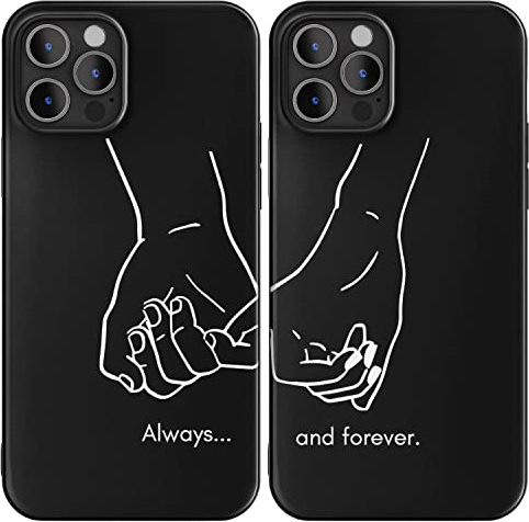 Cavka Schwarze passende Handyhüllen, kompatibel mit iPhone Xs, iPhone X, iPhone 10 für Paare, BF GF Cover Set, niedliche Hände, Pinky Promise für Ihn, Freund, Freundin, Valentinstag, Seelenverwandter