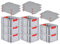 PROREGAL SuperSparSet 8x Eurobox NextGen Color mit Auflagedeckel & Schiebeschnappverschlüsse, HxBxT 22x30x40cm, 20L, Griffe rot geschlossen, Glatter Boden, Eurobehälter Transportbox Transportbehälter