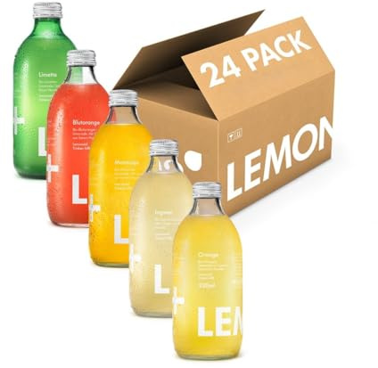 Lemonaid Limonade im Probierpaket - Faire Limonade mit besten Bio Zutaten - Leckeres Erfrischungsgetränk in Glas Flasche - Mit geringem Zucker Gehalt (24 x 330ml)