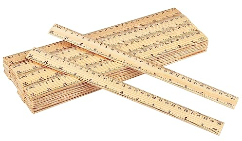144 Packungen Holz-Lineale, 30,5 cm, doppelseitig, Holz, Schullineal für Zuhause, Studenten, Büro, 2 Skalen, GNIEMCKIN