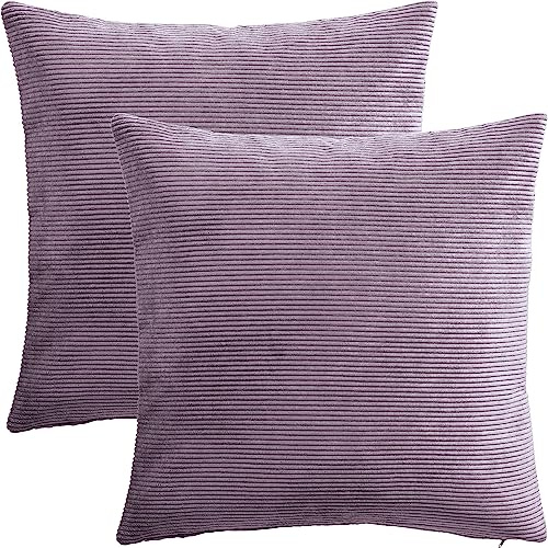 Erwin Müller Kissenhülle Glasgow 2er-Pack Cord Lavendel Größe 50x50 cm