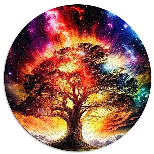 Puzzle per adulti e bambini Albero cosmico della vita Puzzle 1000 pezzi Puzzle rotondo per adulti e per bambini dai 12 anni in su (67,5 x 67,5) 1000 pezzi
