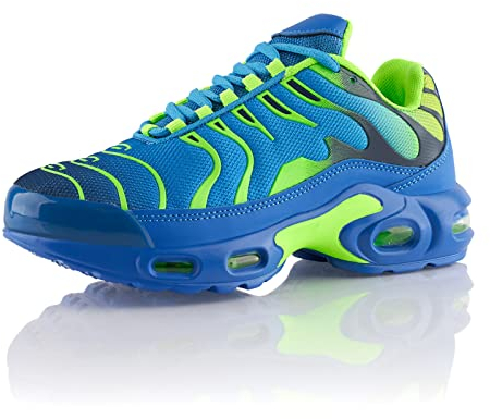 Fusskleidung® Damen Herren Sportschuhe Dämpfung Sneaker leichte Laufschuhe Blau Grün Grün EU 43
