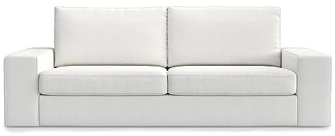 MASTERS OF COVERS Ersatzbezug Kompatibel mit Kivik 3 Sitzer Sofa, Kivik 3 Sitzer Sofabezug, Kivik Bezug, Kivik 3er Bezug, Kivik Loveseat Bezug, 228 x 95 x 83 cm (Kühles Weiß, Polyester Petite)