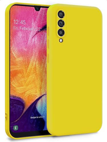 MyGadget Hülle für Samsung Galaxy A50 - Zweilagige Handyhülle mit Kameraschutz - Cover mit Innenfutter & Silikon außen - Gelb