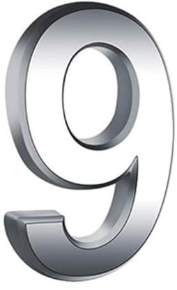 Door Numbers 3 Inches 3D Self Adhesive Mailbox Numbers for Street House Mailbox Apartment Hotel Courtyard (Silver-9)