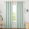 PONY DANCE Wohnzimmer Gardinen Modern Leinenvorhang 2er Set H 245 x B 140 cm Salbeigrüne Gardinen Leinenoptik Halbtransparente Vorhänge mit Ösen Linen Curtains for Living Room