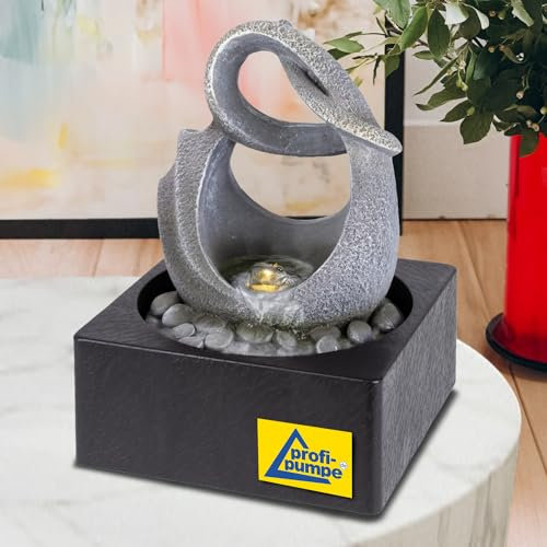 Zimmerbrunnen Brunnen Zierbrunnen Springbrunnen Brunnen Wasserfall Wasserspiel, Terrasse, Balkon Sehr Dekorativ (230V - Zimmerbrunnen Fantasy mit LED-Licht)