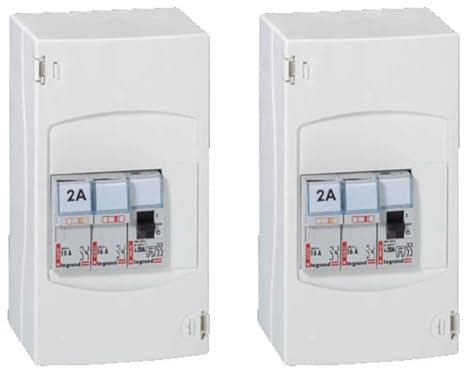 Legrand - Tableau de commande automatique de chauffe-eau - 2 disjoncteurs + 1 contacteur (Lot de 2)