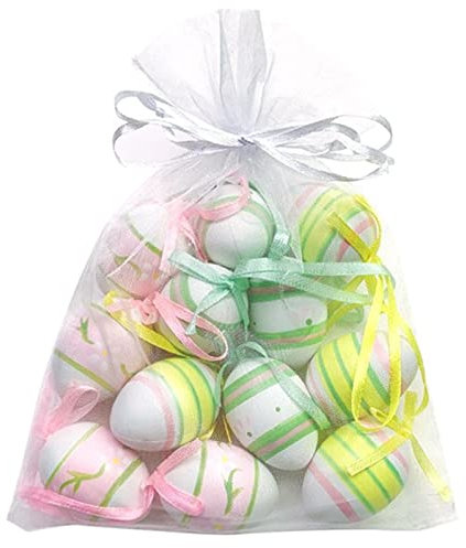 Kleine Ostereier zum Aufhängen 12 Stück Wachteleier Bunte Ostereier Wachtelei Hängedeko Dekoeier Osterdeko Wachtel Eier Osterdekoration Ostern Dekoration Frühlingsdeko (A)