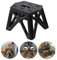 Sbomi Sgabello Pieghevole Per Bambini E Adulti, Sgabello Campeggio, Ultra Resistente Sgabello A Scaletta Piccolo Con Manico, Multiuso Sgabello Antiscivolo Per Cucina, Bagno (Altezza 23,5 Cm - Nero)