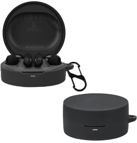 carinacoco Nothing Buds Pro Silikonhülle für CMF von Nothing Buds Pro, mit Karabiner, weich und flexibel, ultradünn, stoßfest, Slim-Fit, Anti-Fall-Kopfhörer-Hülle für CMF von Nothing Buds Pro, Schwarz