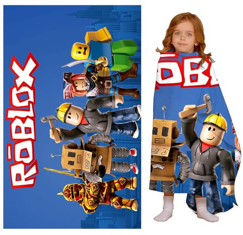 MAJEQZGY Roblox - Asciugamano da bagno con stampa 3D, per bambini, ultra morbido, super assorbente, durata, spiaggia, bagno, viso, adolescente (Blue Comes Out)