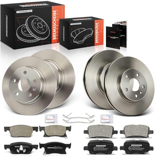 Frankberg 4x Bremsscheiben + 8x Bremsbeläge Vorne Hinten 39037199, 13478300 | Kompatibel mit Astra K Kasten/Kombi, Astra K Kasten/Hatchback, Astra K B16, Astra K Sports Tourer B16