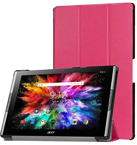ZZOUGYY Tablet Cover for Acer Iconia Tab 10 A3-A50 10.1(2017 Release),Ultra Slim Lightweight Folio Stand Leather Case for Acer Iconia Tab 10 2017 A3-A50 10.1 inch (Peach red)