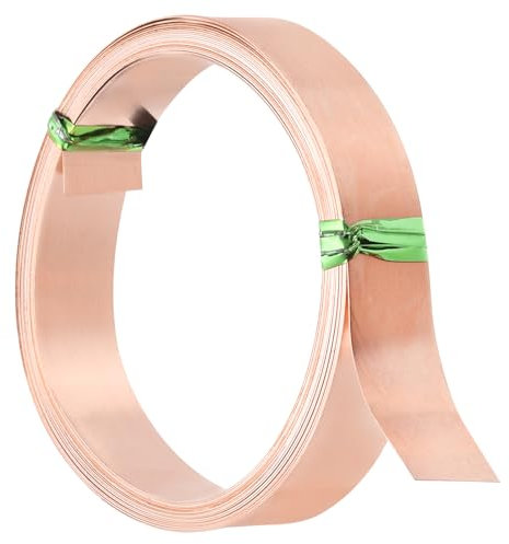 PATIKIL 9.8 Piedi Puro Rame Filo 32gauge Piatto Rame Gioielli Filo 12mm Largo Pieghevole Perline Filo per Gioielli Creazione Fai da Te Artigianato Materiali