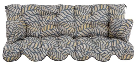 PATIO Hollywoodschaukel Auflage 180x50 cm Minorca Bankauflage mit Rückenlehne 2 Seitenkissen Volant vorne