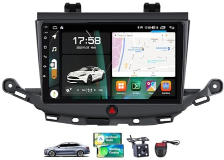 ZZPHKK Android 13 Car Radio mit GPS-Navigationssystem für Opel Astra K 2015-2022 mit DSP Bluetooth 4G WiFi 2 DIN 9 Zoll Screen Carplay Android Auto mit Lenkradsteuerung DSP FM RDS DAB+(B,NF-4)