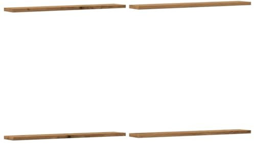 vidaXL Wandregale 4 STK. Artisan-Eiche 60x20x1,5 cm Holzwerkstoff, Schweberegal, schwebendes Regal, Hängeregal, Wandboard, Regal, Regalbrett, CD-Regal