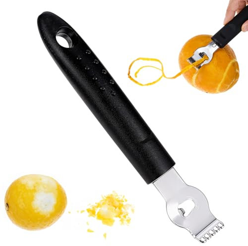 Ouligay Lemon Zester Tool,Channel Knife,Lemon Peeler,Lemon Bar Tools,Stainless Steel Bartender Accessories for Cocktail Garnish Citrus Lemon,Bar Accessories for The Home Bar Set(Multifunctional)
