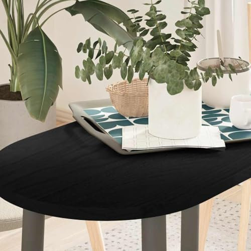 LAPOOH Tablero de Mesa Ovalado Madera Maciza de Roble 80x40x2 cm, Tableros para Escritorios, Tableros para Mesas De Comedor - 4009077
