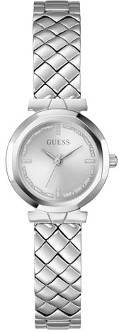Guess GB MINI Rumour Damen Armbanduhr, Quarz Analog, Edelstahl, 26mm, Edelstahlarmband, Silber, 1 bar, Zifferblattfarbe: Silber, GW0839L4