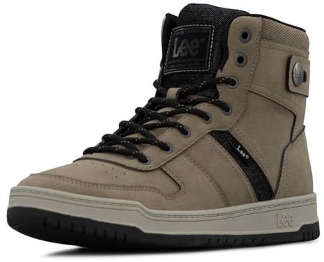 Lee | Noah Hi Sneaker for Men | Men's High Top Sneaker | Everyday Men Footwear, Driftwood, 9