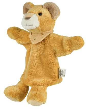 Sterntaler Kinder Handpuppe LÖWE Leo - weiches Spielzeug zum Puppentheater, Erzählen, Kuscheln & Sprachförderung – Perfekter Spielkamerad & Geschenkidee - für Jungen & Mädchen, mattgelb