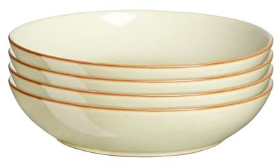 Denby - Heritage Orchard Pasta Bowls Set of 4-22cm Diameter - Dishwasher & Microwave Safe, Oven Proof Stoneware Dishes for Dinner, Lunch, Noodles, Rice - Ceramic Chip Resistant for Everyday Use