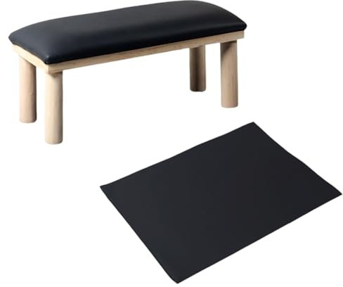 perfeclan Nail Arm Rest Cushion Manicure Hand Rest Stand Salon Wood Soft Nail Art Equipment Portable Practical Nail Armrest Hand Pillow, Black