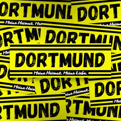 Fan-Kultur Xperience 100x Dortmund Sticker/Aufkleber 'Meine Heimat'/ Fußball Fanartikel/ 14,8x5,0 cm/PVC/wetterfest