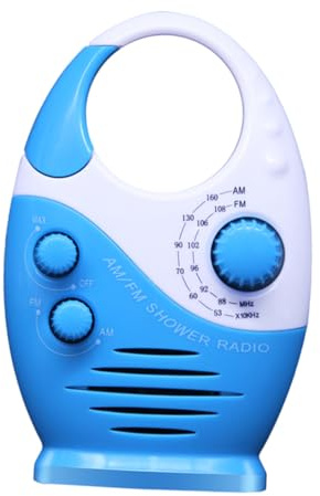 NOLITOY Duschradio mit Am/fm Radio Tragbares Badezimmer Radio aus Abs mit Aufhängeloch für Waschraum und Auto Signal Verhältnis 50
