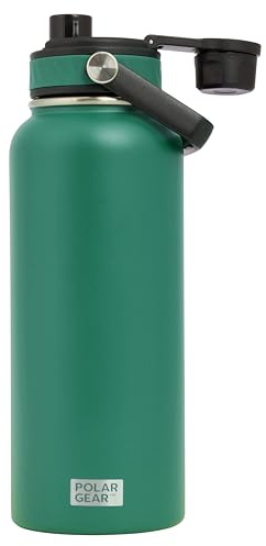 Polar Gear 1L Insulated Water Bottle, Stainless Steel Leak-Proof + Chug Cap | 1L insulated bottle, keeps drinks cold 24h and hot 12h, leakproof chug cap, 304 stainless steel, ideal for gym and daily use